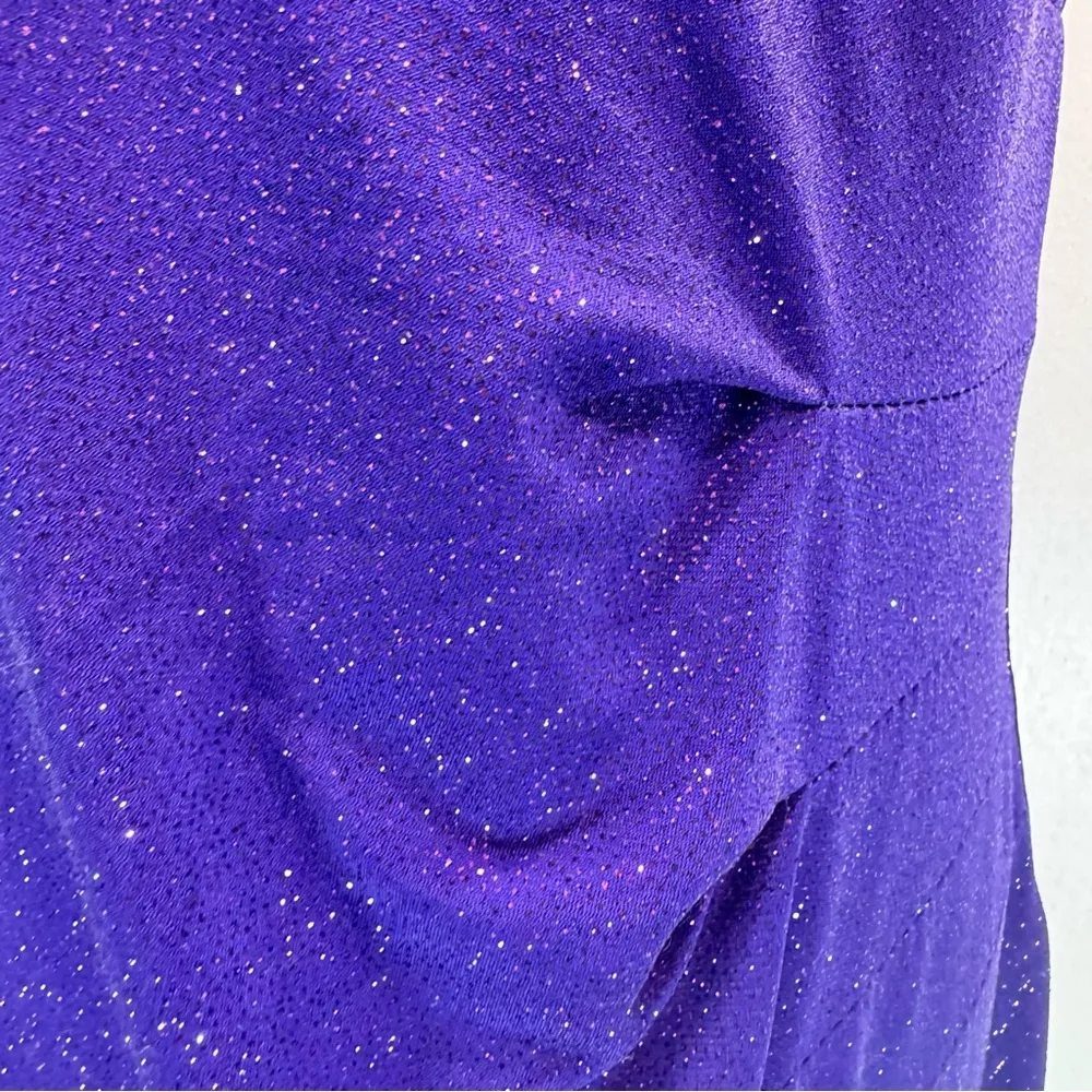 Glitter Purple Floor Length Formal Evening Gown Rhinestone Straps by Scarlett - Image 15