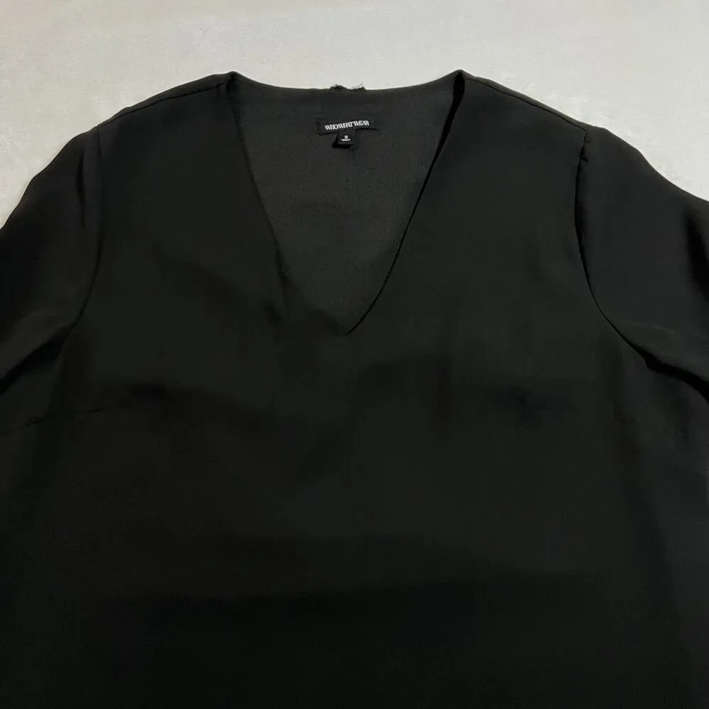 Who What Wear V-Neck Popover Dress Size Small Knee Length Minimalist LBD Casual - Image 3