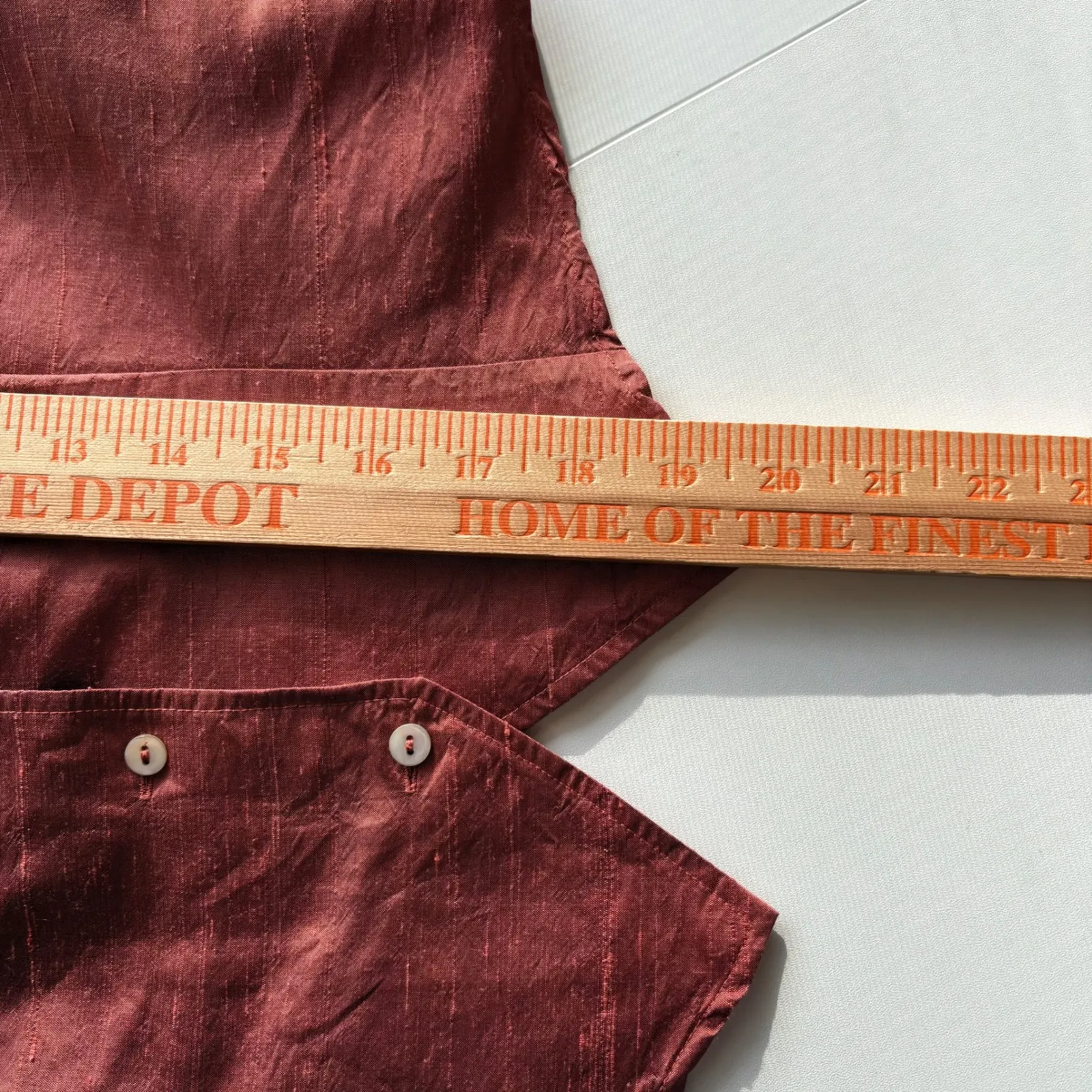 Relativity Womens Red Silk Sleeveless Button Front Collared Vest Size M - Image 5