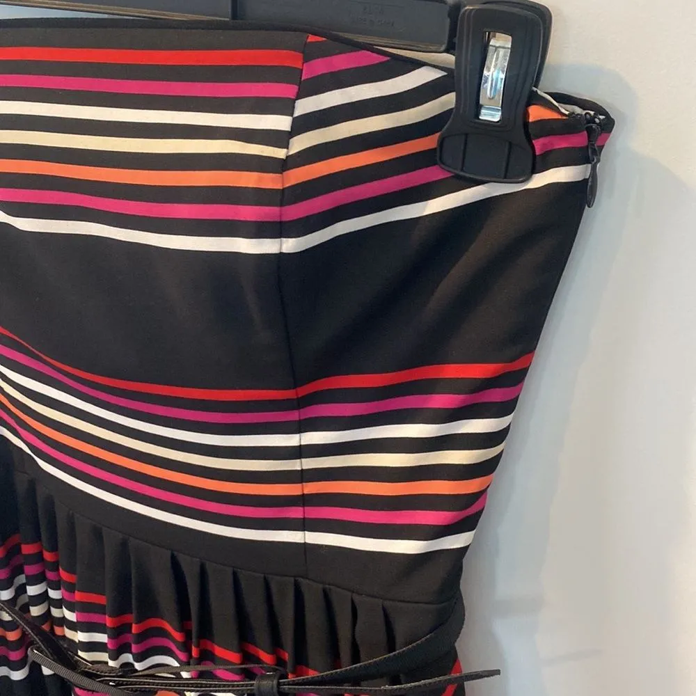 White House Black Market Multicolor Striped Strapless A-line Dress Size 2 Preppy - Image 5