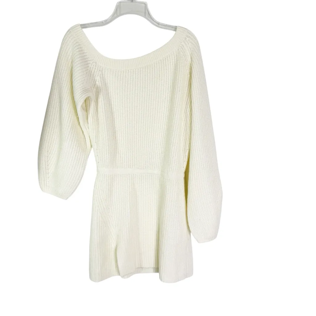 Lovers and Friends Revolve Makya Off Shoulder Sweater Mini Dress in Cream Size S - Image 5