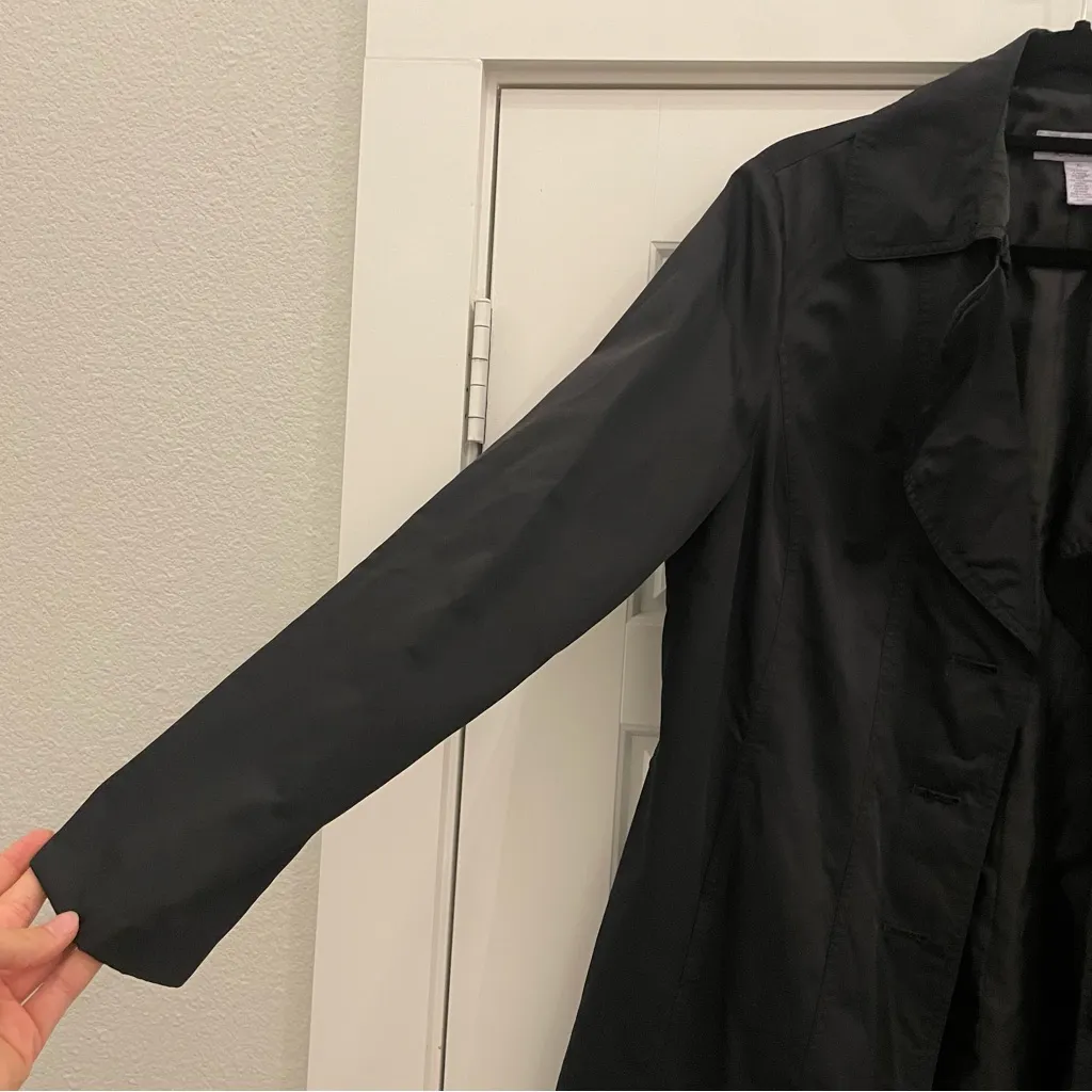 Nine & CO by‎ Nine West Women’s Black Trench Coat size XL - Image 3