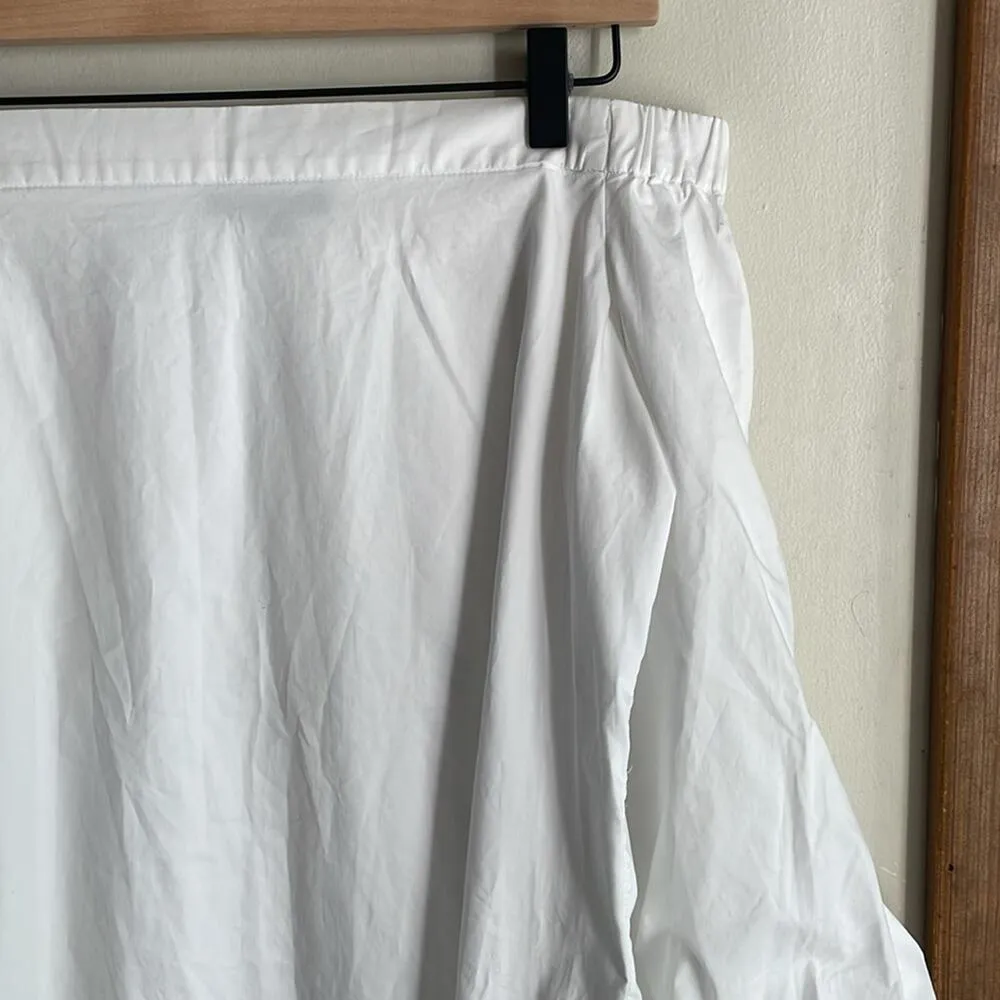 Tibi Poplin Off the Shoulder Tunic Top White - Image 3