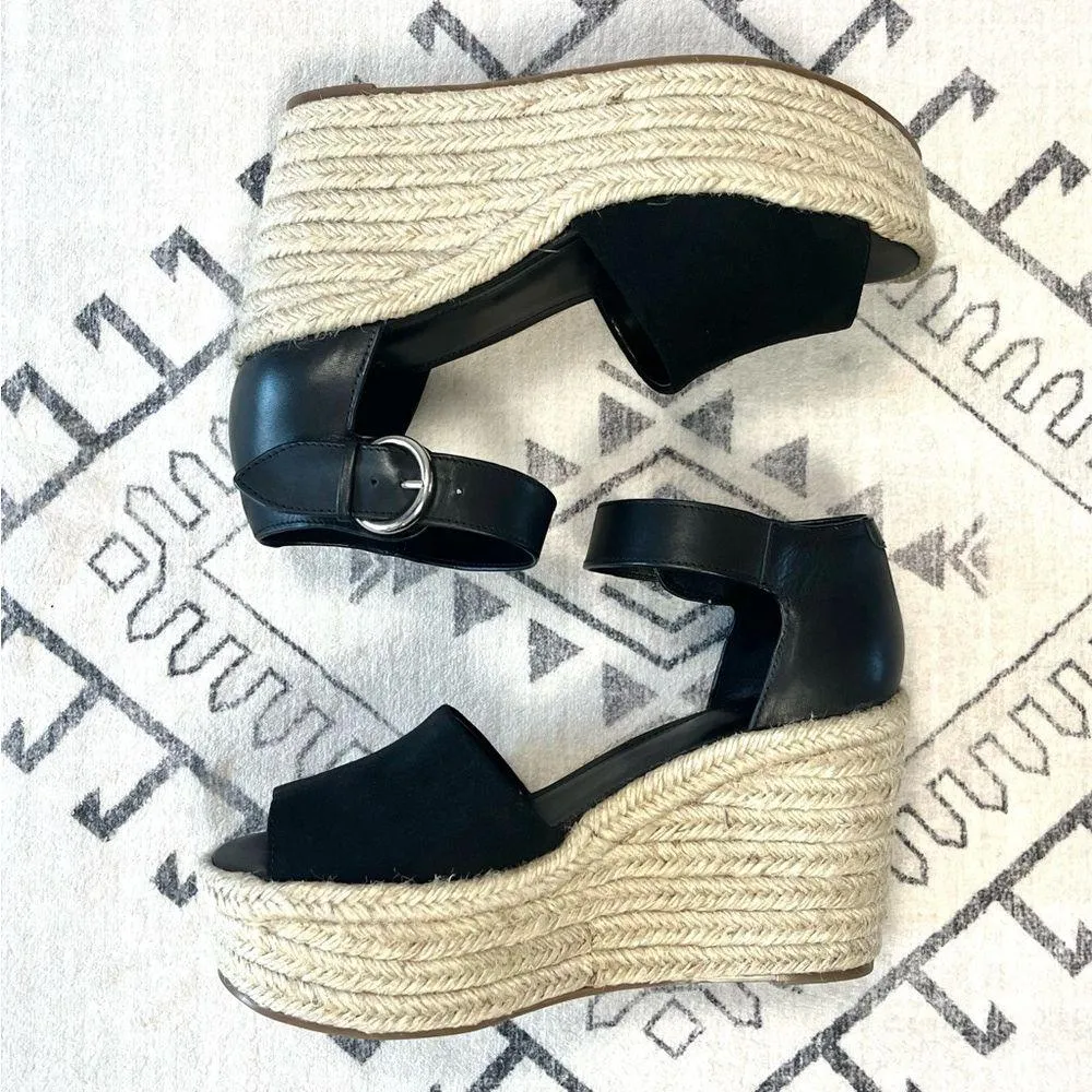 Marc Fisher LTD Alita Espadrille Wedge Sandals in Black Size 10 - Image 6