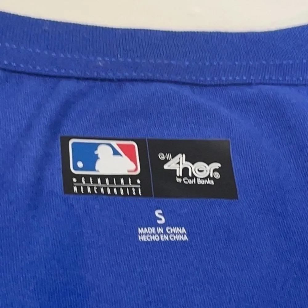 New York Mets tee VNECK cotton Major League Baseball blue woman T - Image 6