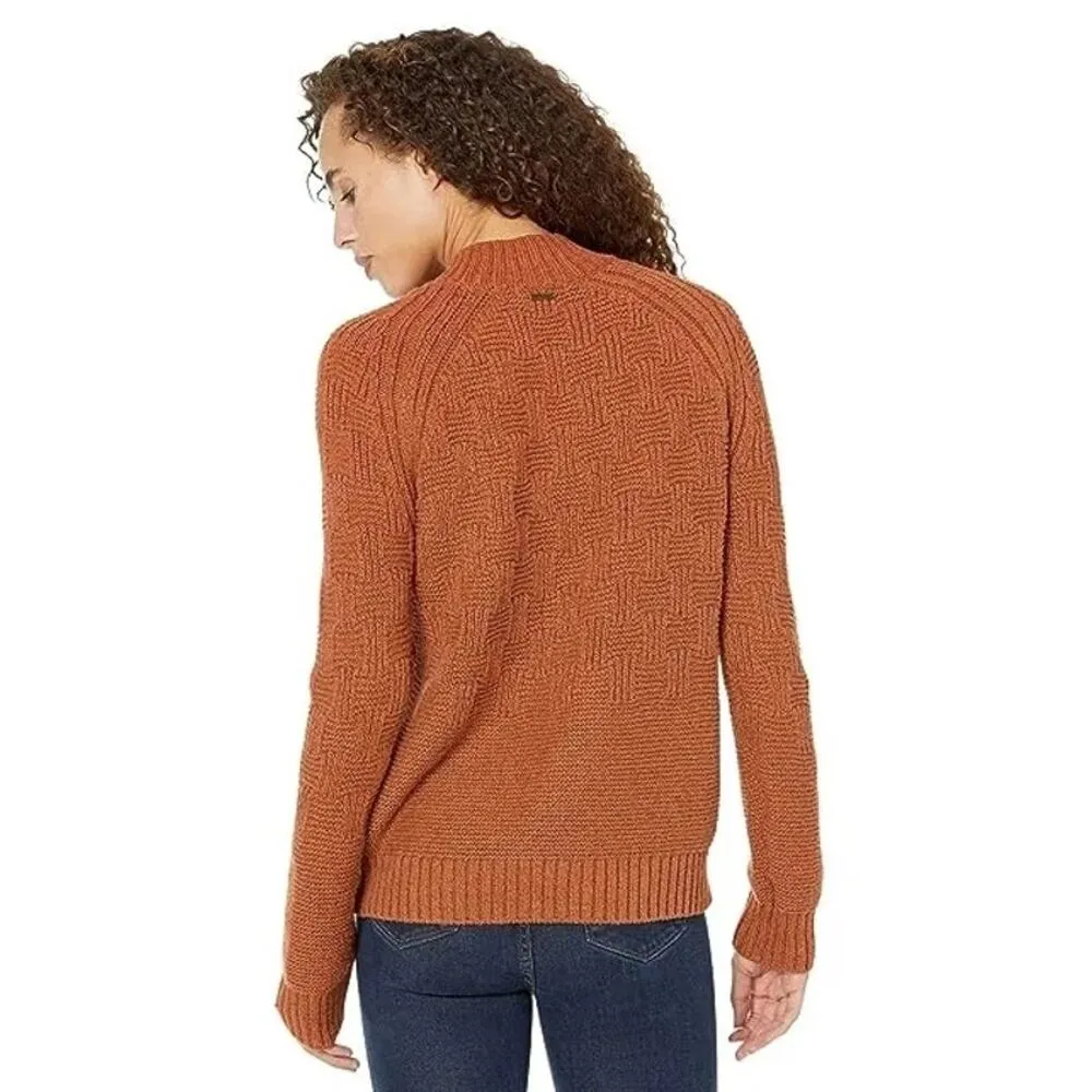 Sky Meadow Chunky Knit mock Neck Cotton Blend Slouchy sweater womens S New - Image 9