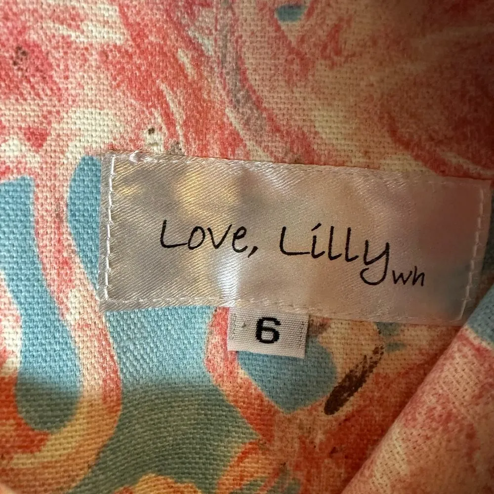 Love, Lilly Flamingo Print Dress Blue Size 6 - Image 4