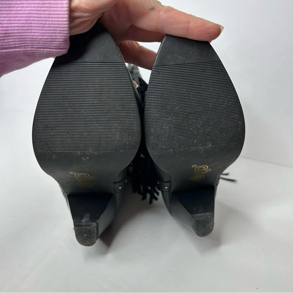 Vintage dingo Black leather Fringe Western Boots 7.5 - Image 7