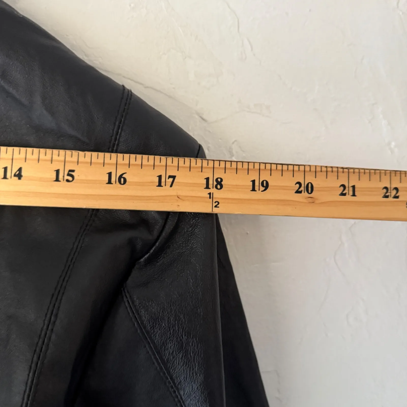 Phase Two Vintage Black Leather Jacket XL Full Zip Classic Moto BIker Grunge - Image 9