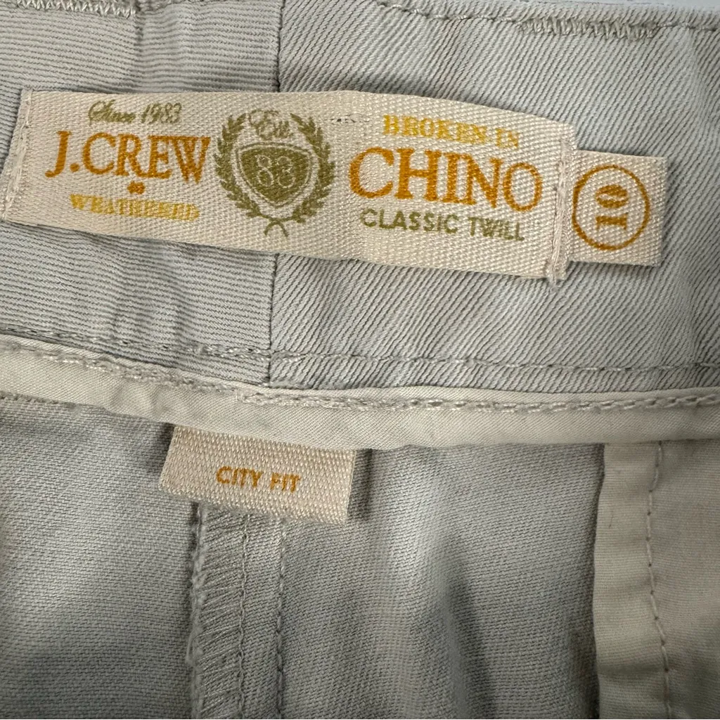 J Crew Grey 4” Grey Broken In Chino Shorts Women Size 10 City Fit Cotton Preppy - Image 6
