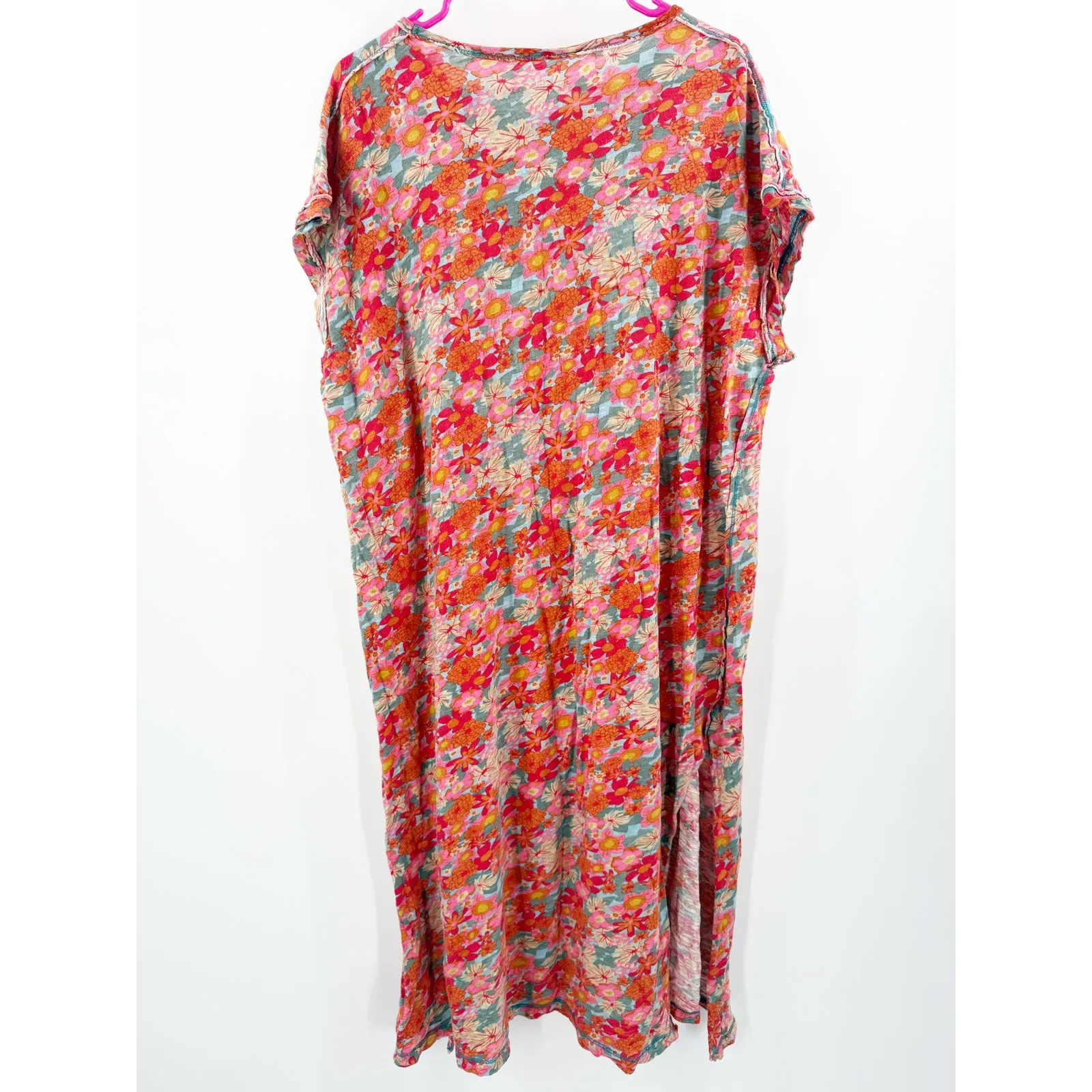 Natural Life Frankie Dress Size Medium Knit 100% Cotton Midi Floral Boho Hippie - Image 5