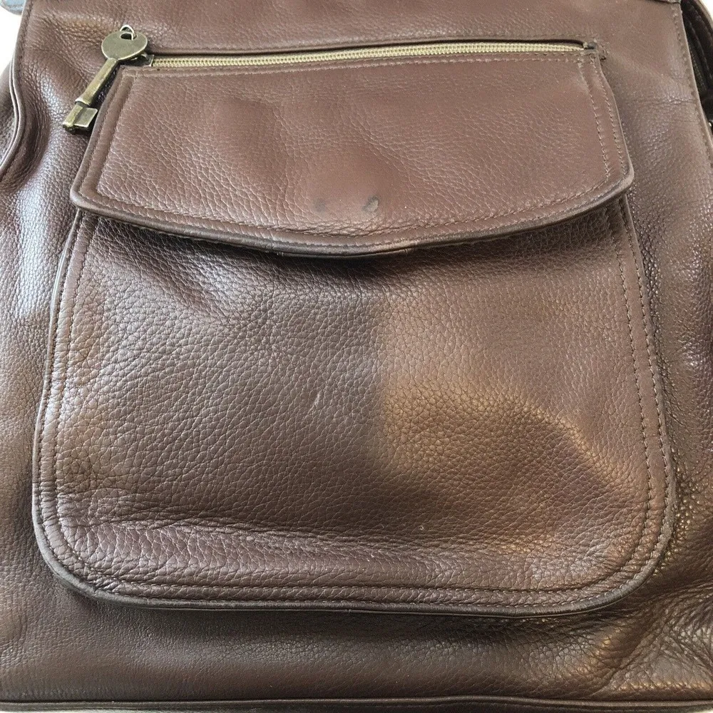 Fossil 1954 Classic #75082 Brown Pebbled Leather Crossbody Messenger Purse Bag - Image 2
