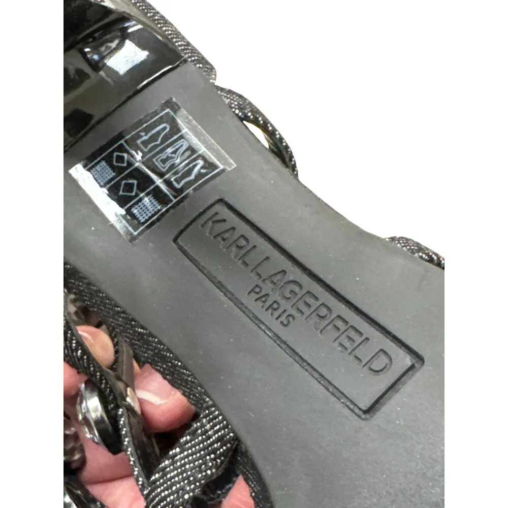 Karl Lagerfeld Paris Womens blue Rhinestone 4 inch Heels Size 7M SKU 7606 - Image 10
