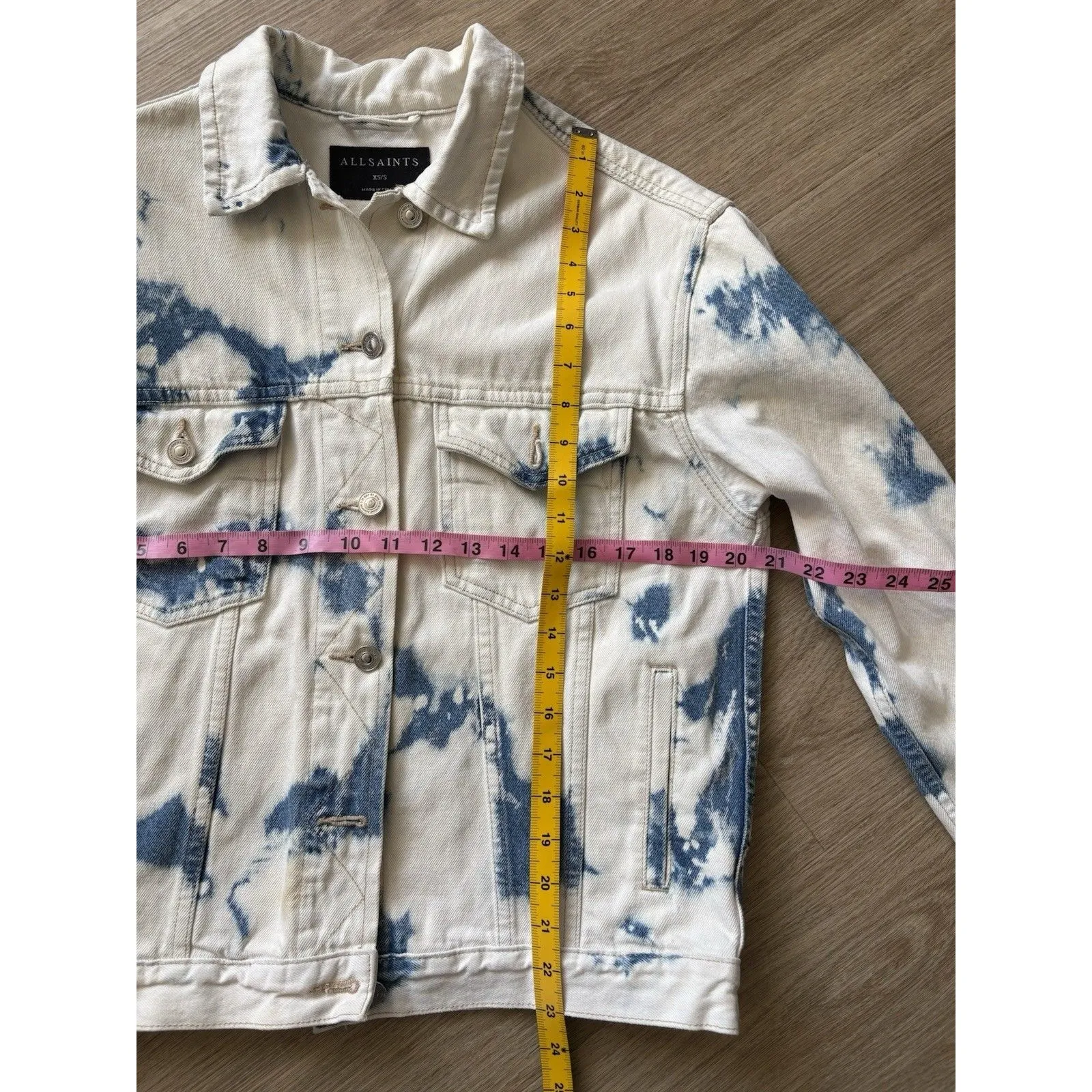 ALLSAINTS Sage Oversized Bleach Detailed Denim Jacket Women’s XS/S White - Image 8