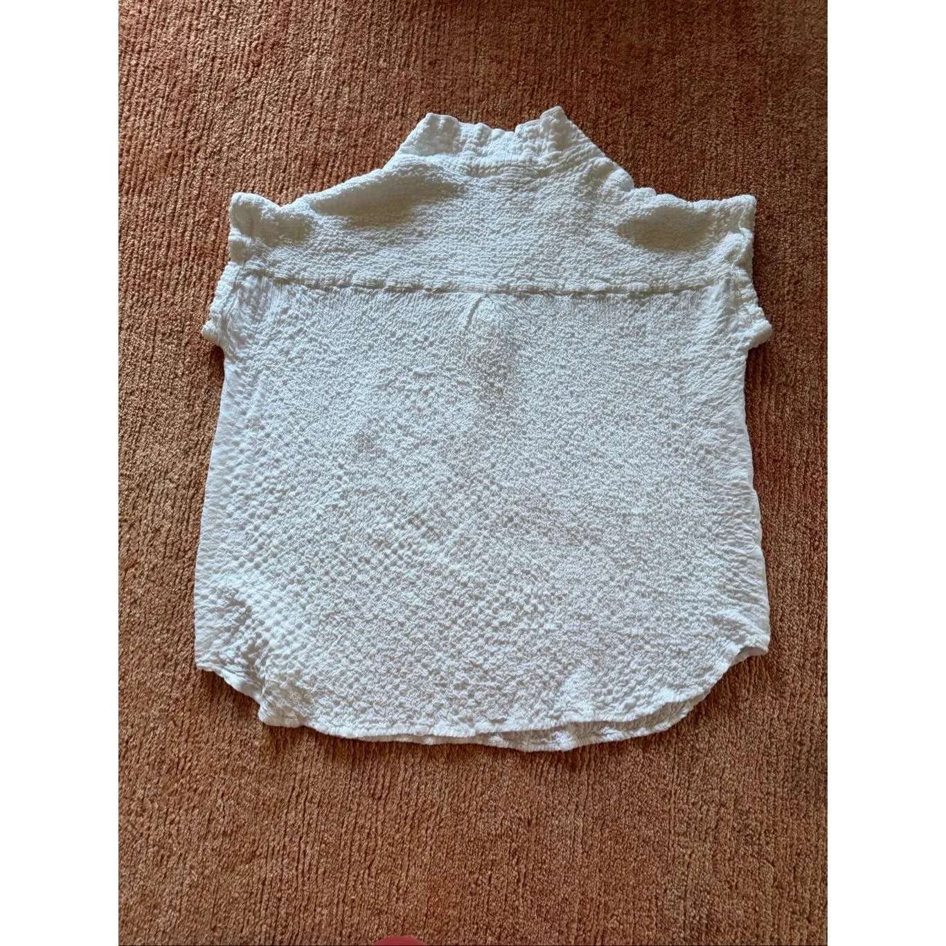 JANE+ DELANCE! White Textured Blouse Size XL Rayon Stretch Top - Image 7