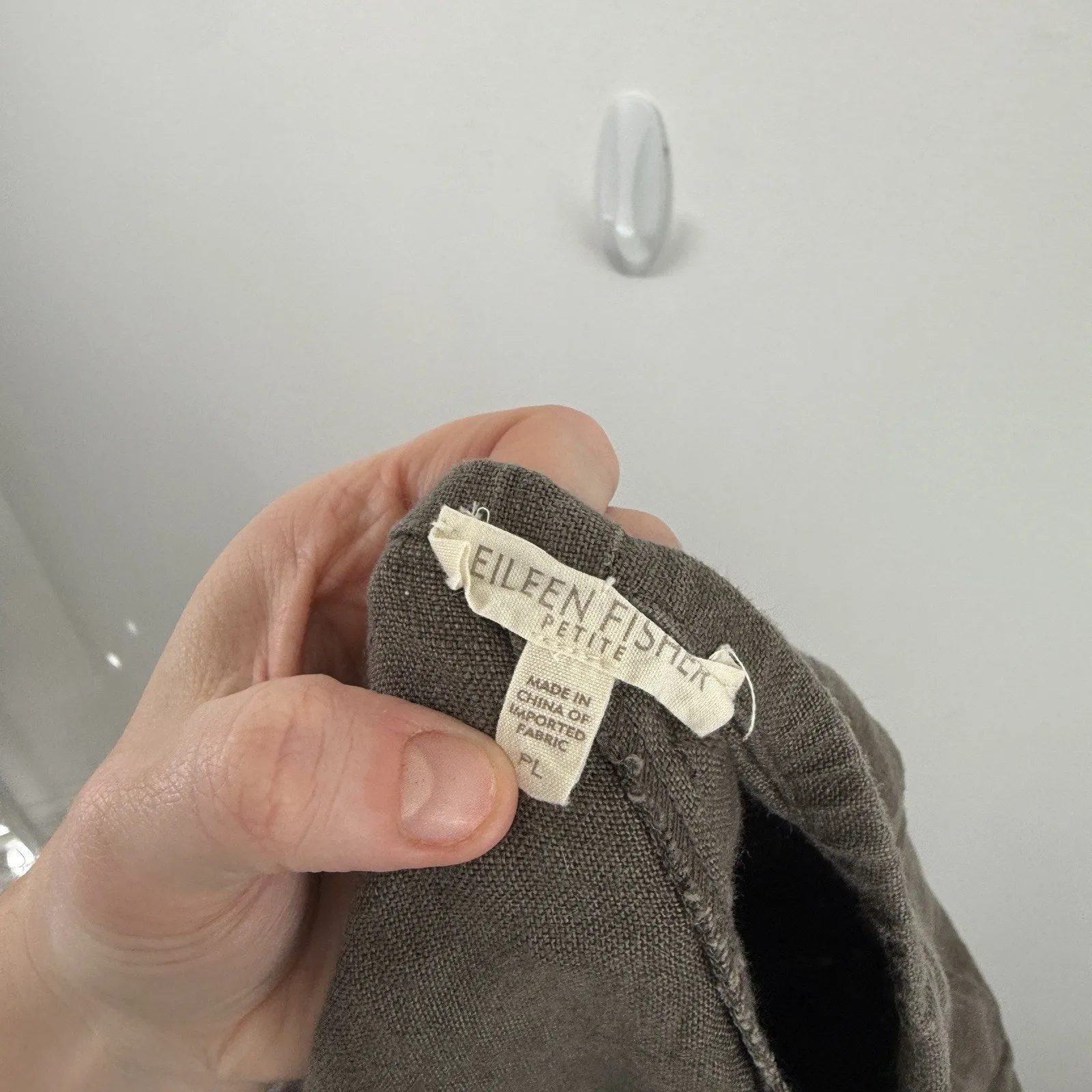 Eileen Fisher Linen Cropped Pants Brown Lagenlook Coastal Womens PL - Image 5