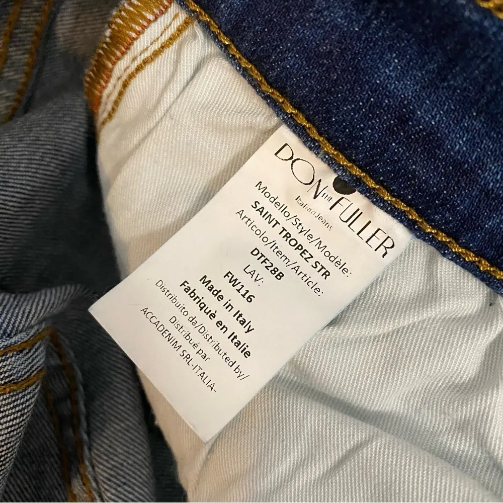 Don the Fuller Saint Tropez High Rise Straight Jeans Italian Style Size 28 Blue - Image 3