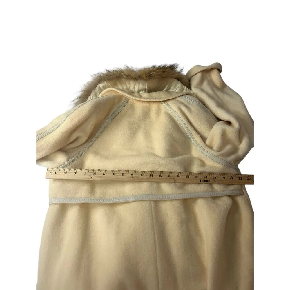 Vintage J. Percy Marvin Richards Fur Collar Toggle Button Leather Trim Size 8 - Image 7