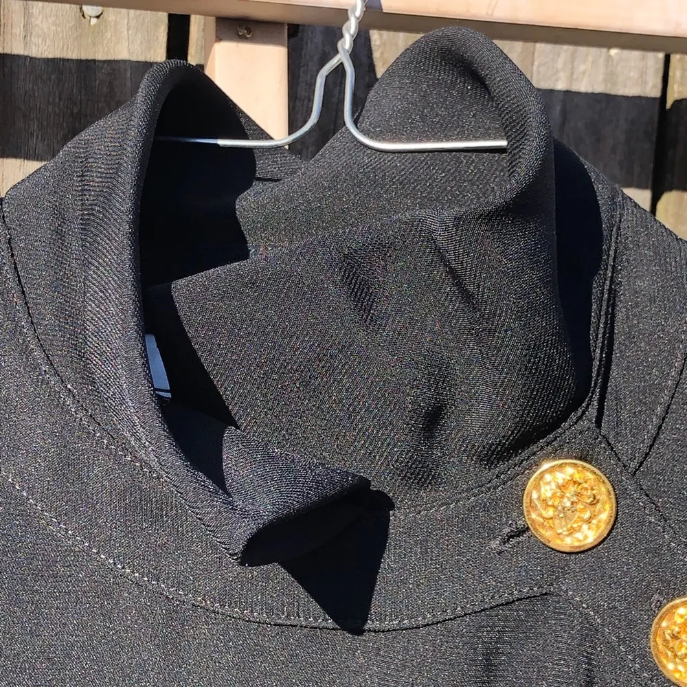 Vintage  by Charlotte Black with Gold Buttons blouse 6 - Image 4