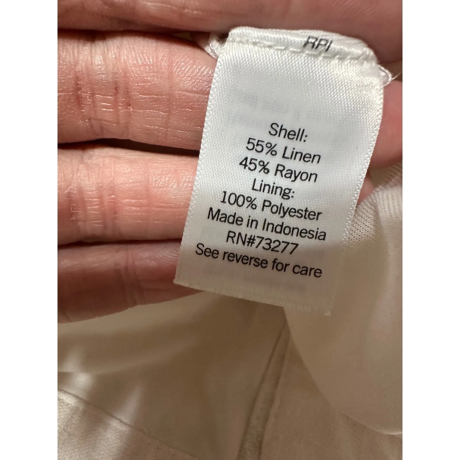 Lauren Conrad White Linen Blend Button Front Midi Skirt XL - Image 5