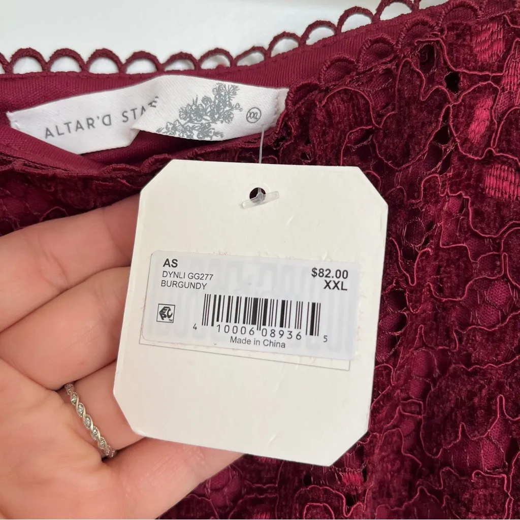 NEW Altar’d State Burgundy Maxi Skirt Size XXL NWT - Image 7