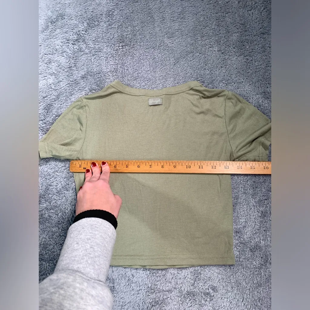 Youngla ribbed green crop top small - Image 6
