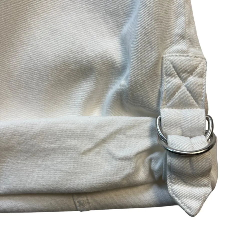 Soft Surroundings White Pull On Summer Cargo Style Adjustable Cuff Pants Size L - Image 5