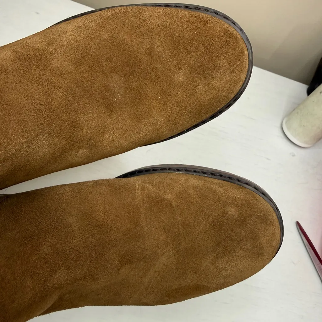 MARC FISHER Womens Brown Heel Pull-Tab Modesty Suede Leather Chelsea Boot 8 M - Image 8