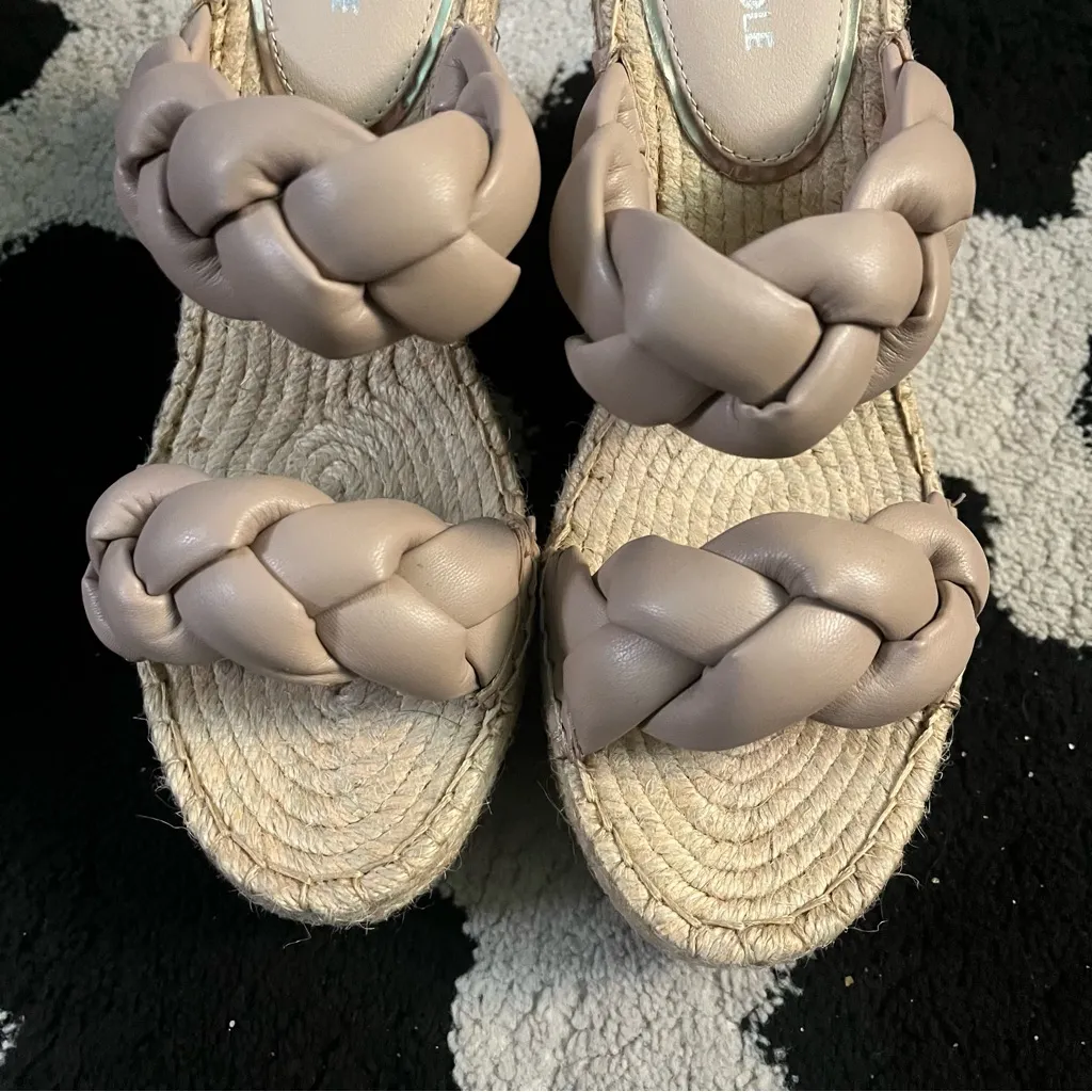 Kenneth Cole Braided Wedge Olivia Sandals - Tan - Image 4