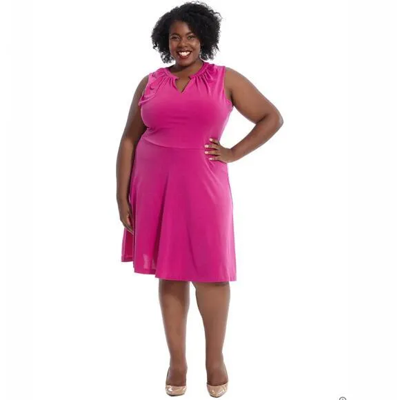 New! Leota Cassie‎ Dress in Orchid crepe barbiecore, size XL - Image 14