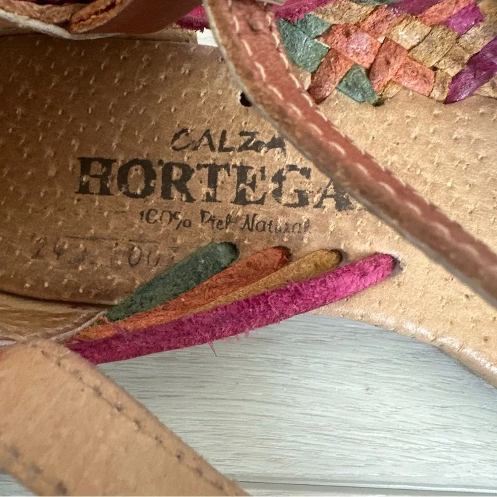 Calza Hortegas Mexican Huarache Sandals Handwoven Aztec Southwestern Leather 7 - Image 9
