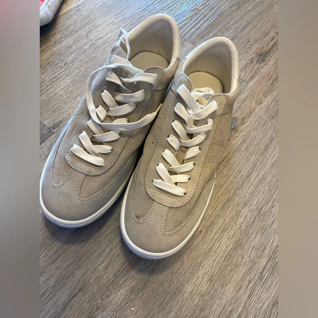 ZARA GENUINE SUEDE TAN ATHLETIC SNEAKERS US8 - Image 7