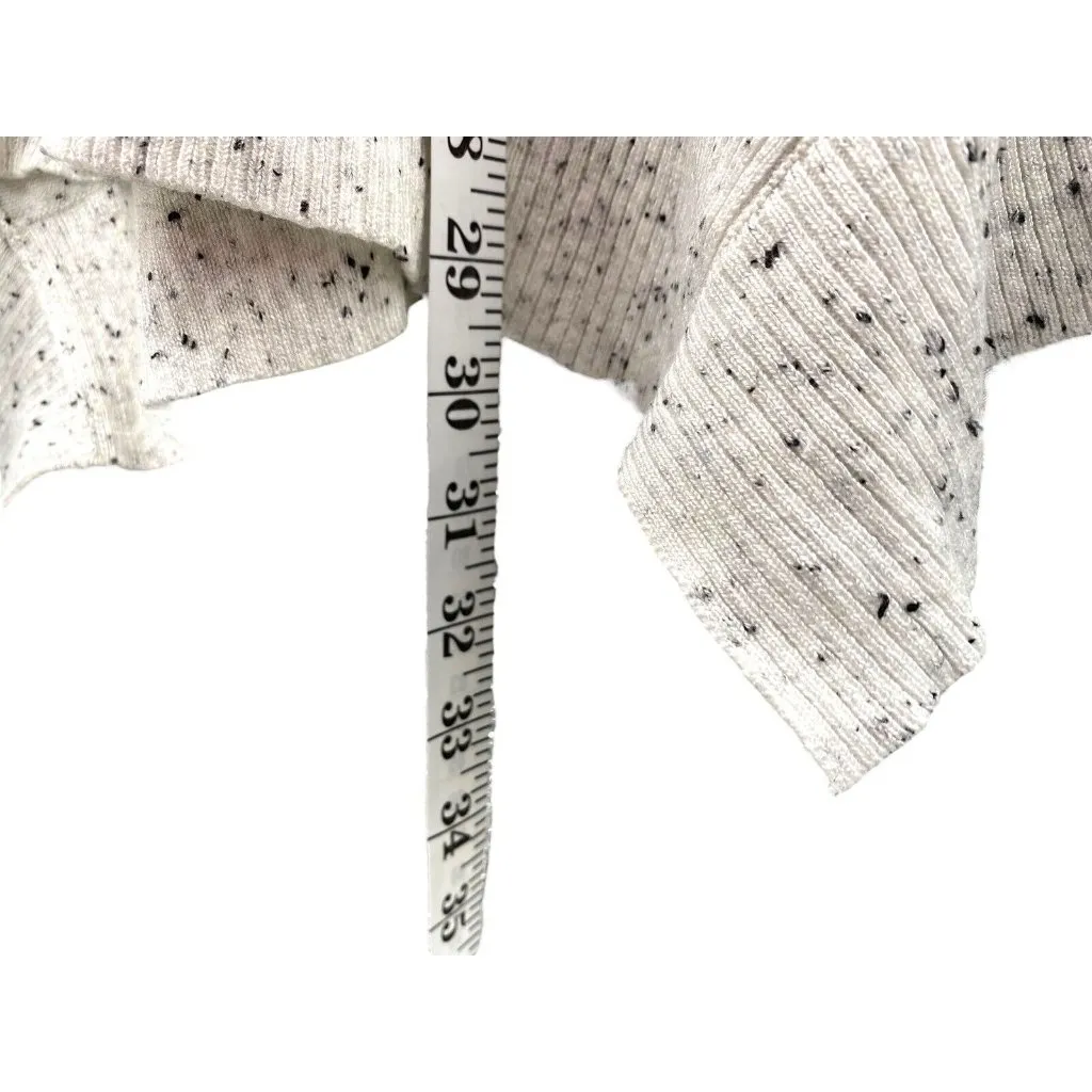 Verve Ami  L White Black Speckled Light Weight Knit Asymmetric‎ Pullover Sweater - Image 5