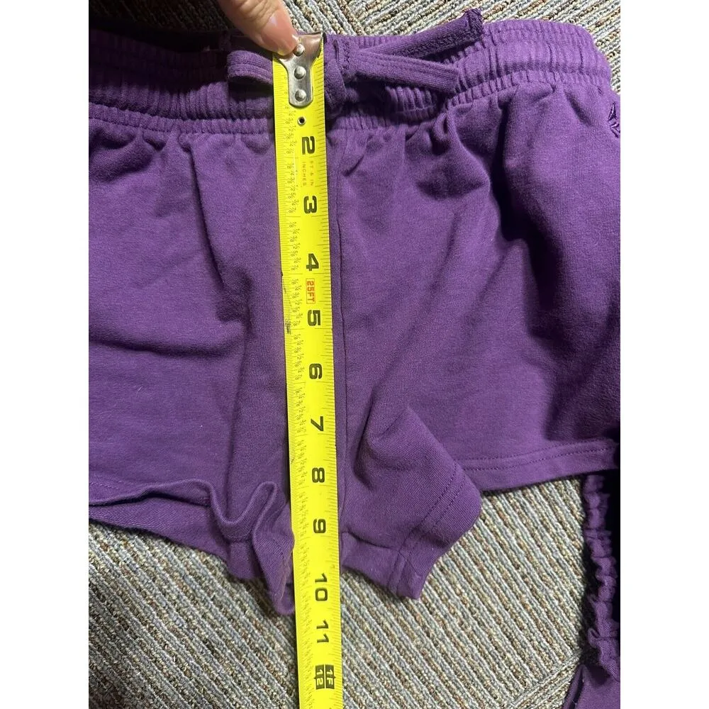 REBEL ATHLETIC Set Cheerleading Stunt ~ Purple Shorts & Sweatshirt Adult XSmall Size XS - Image 3