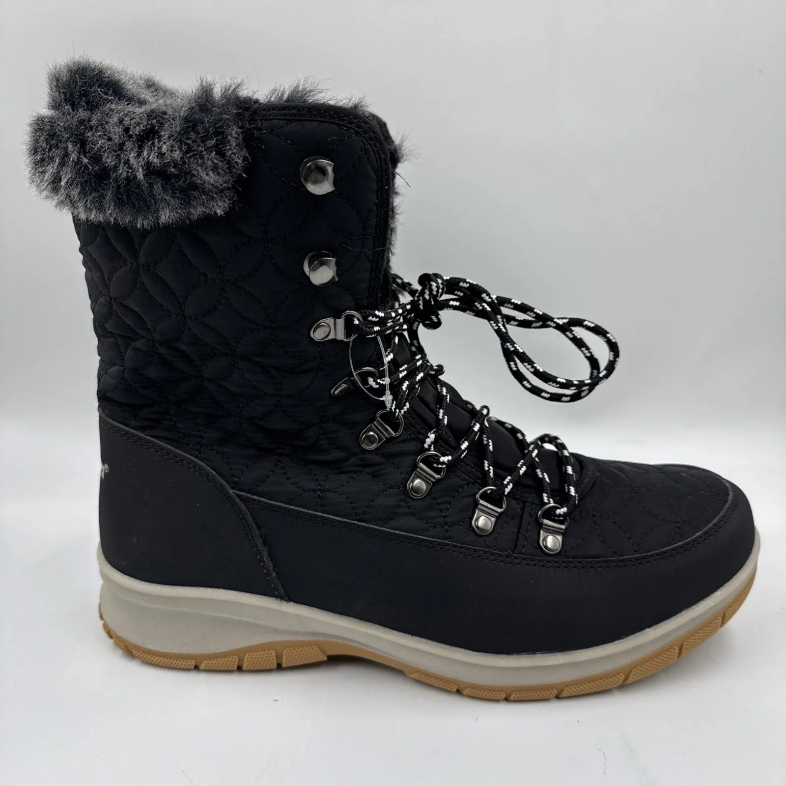 Chooka Women's Belltown Black Mid Faux Fur Insulated Winter Snow Boots 11 - Image 9