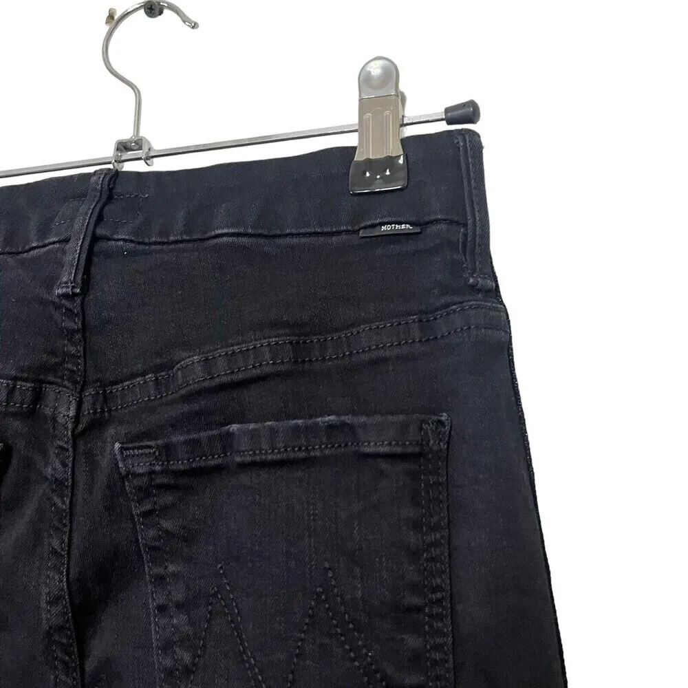 MOTHER Looker High Waisted Skinny Jeans Guilty Party Tuxedo Stripe Women’s 24 Black - Image 10