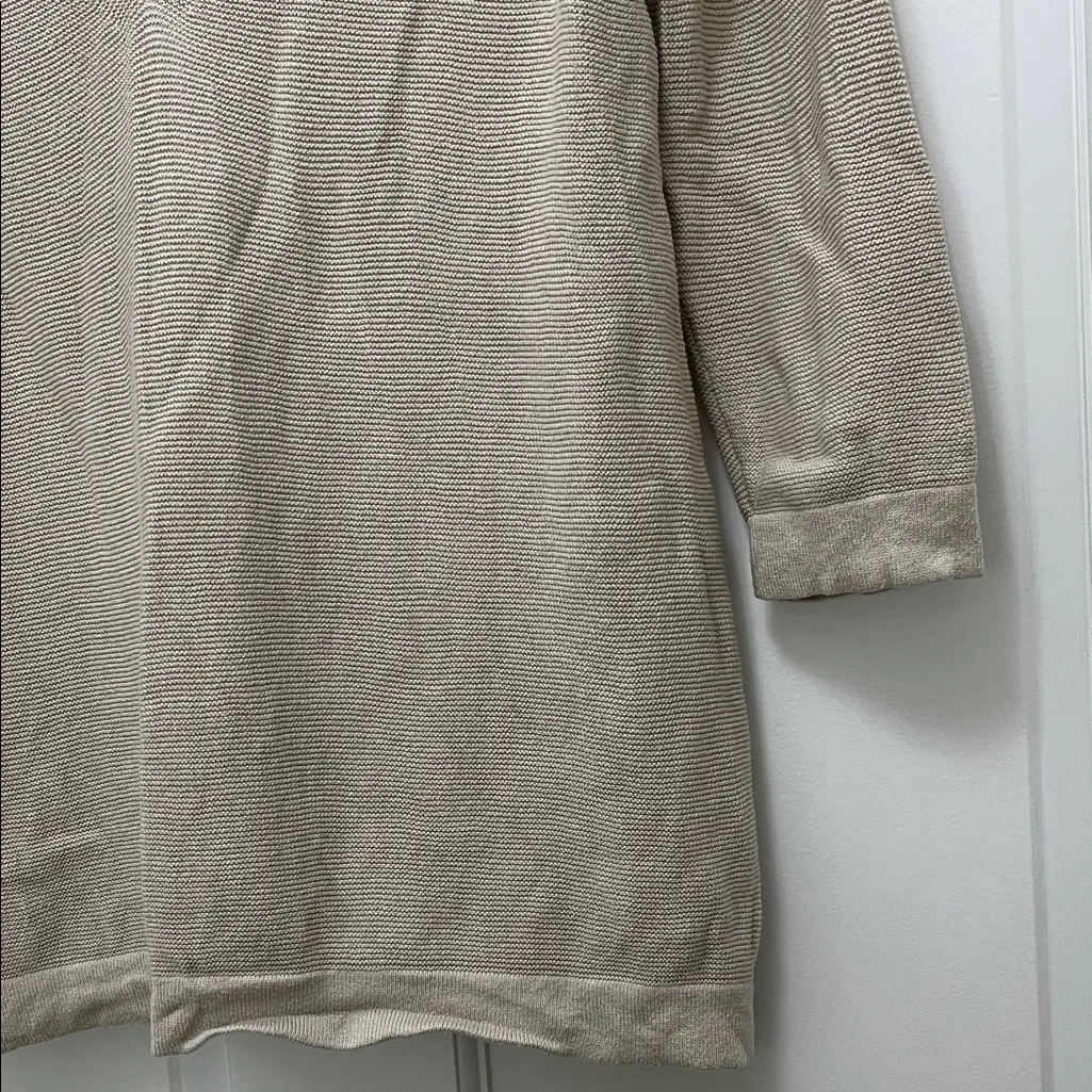 Moth 100% Cotton Cream Knit Sweater w/ Lace V Neck Trim Detailing - Image 6