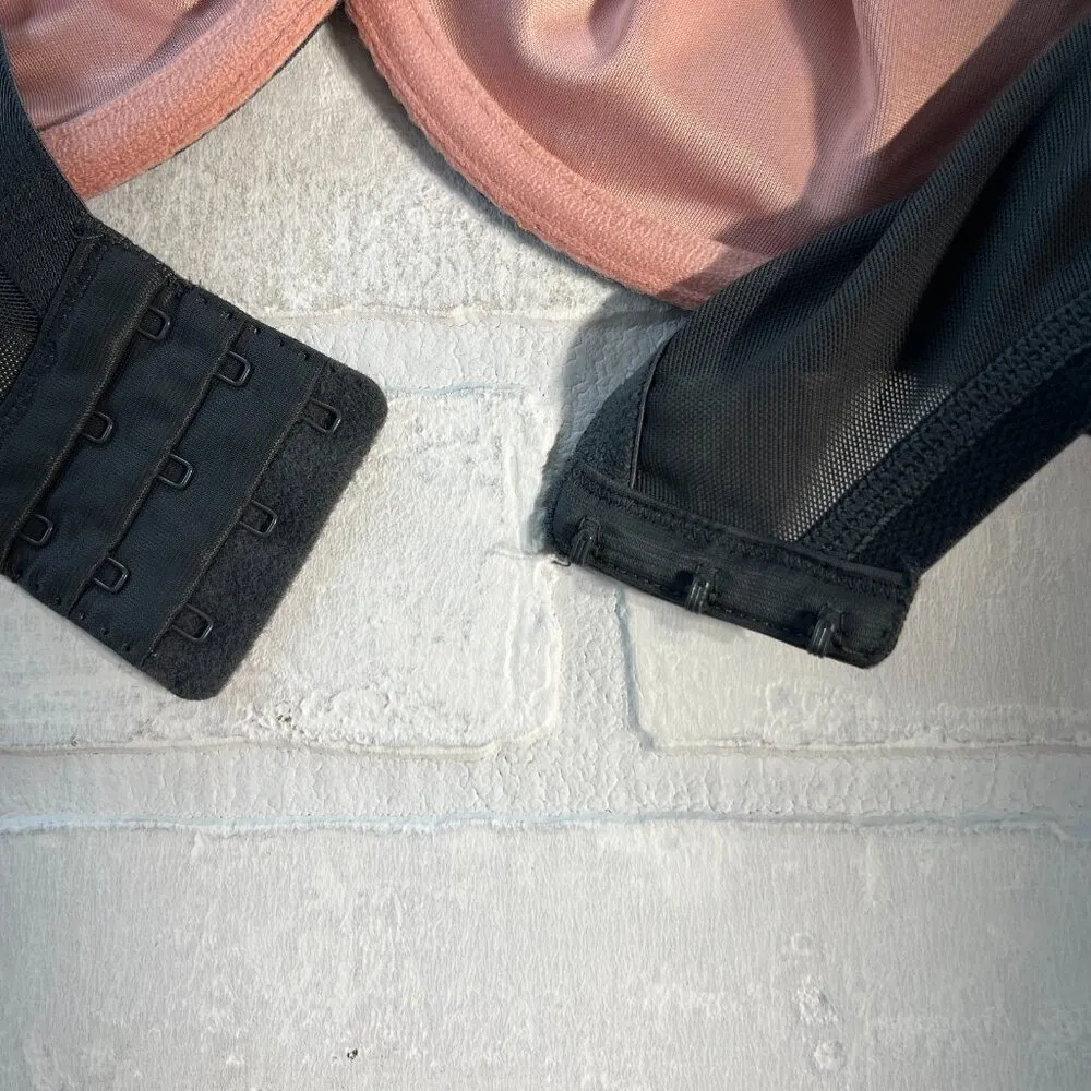 CACIQUE Unlined Full Coverage Modern Lace Underwire Bra 36F Gray Pink Mesh Nylon - Image 14