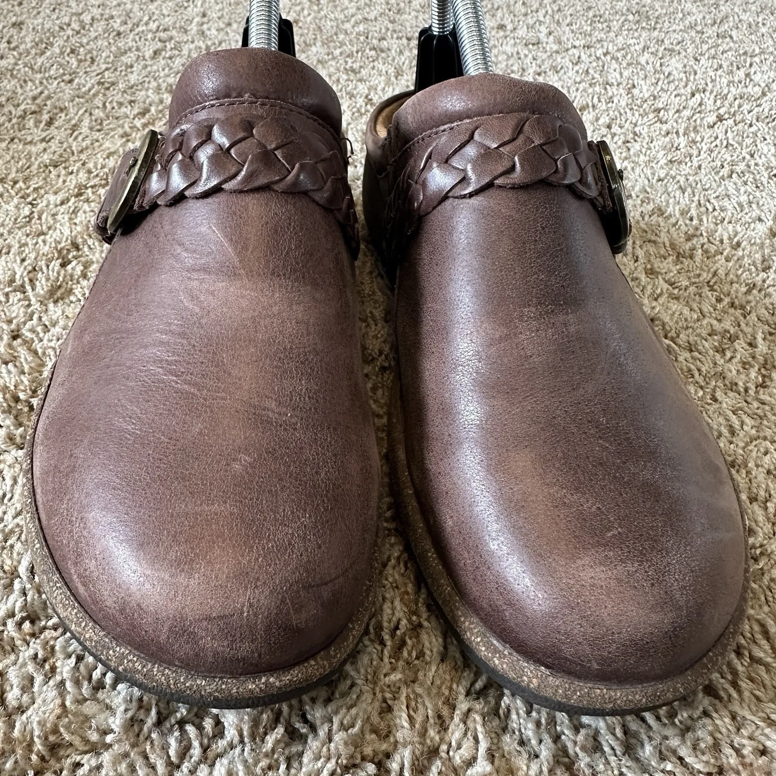 Aetrex Women's 10M Libby Orthopedic Adjustable Strap Leather Arch Support Clogs Brown Size 10 - Image 5