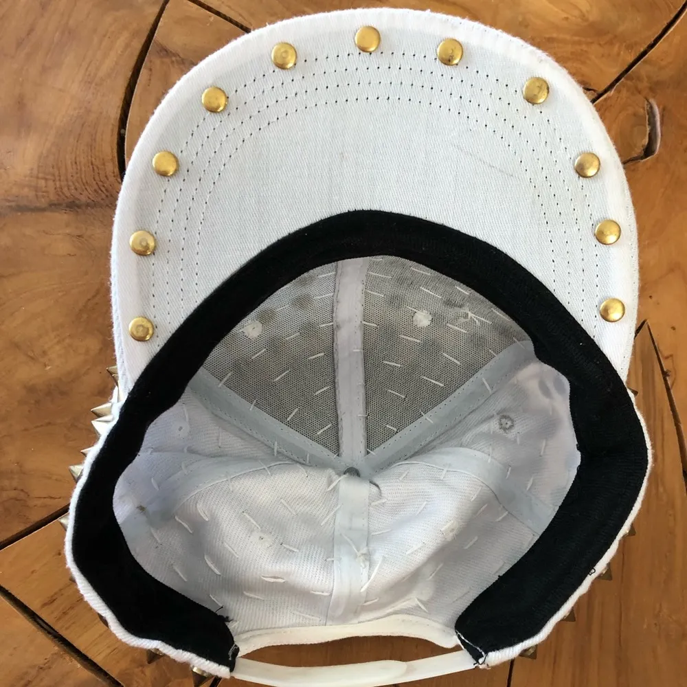 Gold Spiked Hat Snapback Halloween Costume Gothic White - Image 5