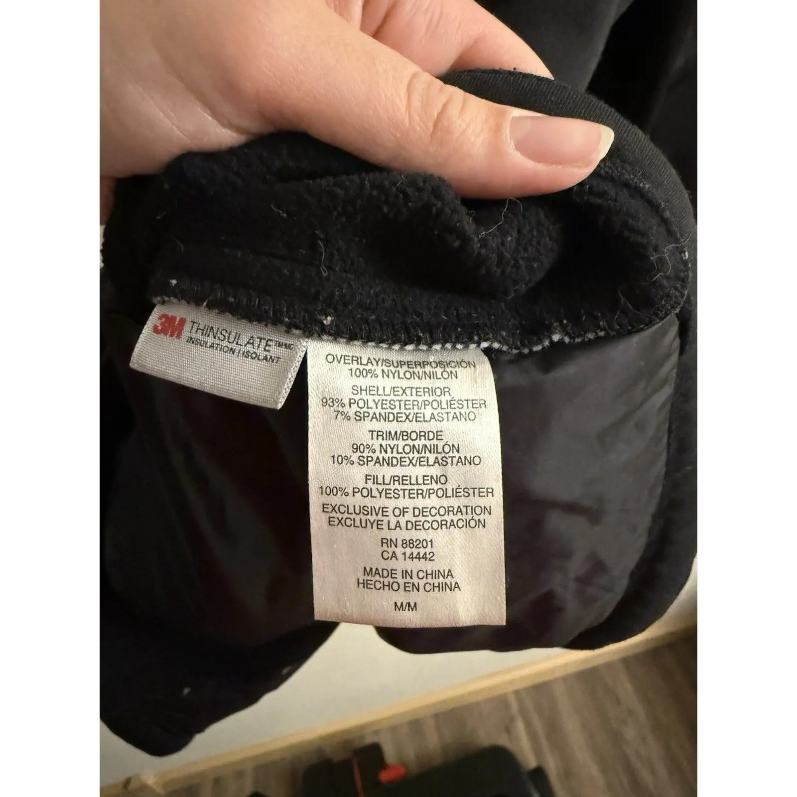 MPG 3M Thinsulate Women's Long Sleeve‎ Hoodie Jacket Black Medium - Image 6