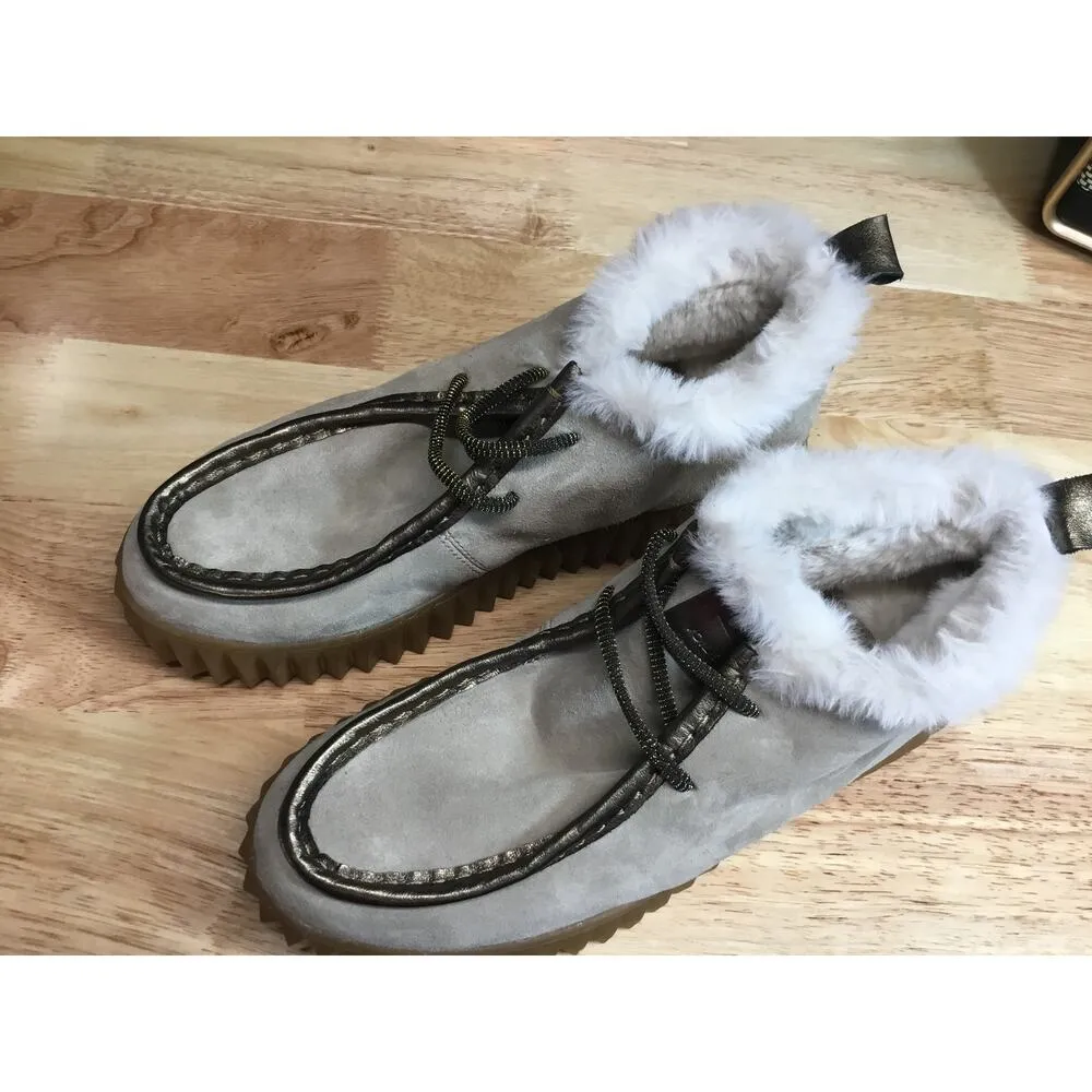 Voile Blanche Penelope Women's 6.5 Gray Lace Up Mid Top Round Toe Chukka Boots - Image 4