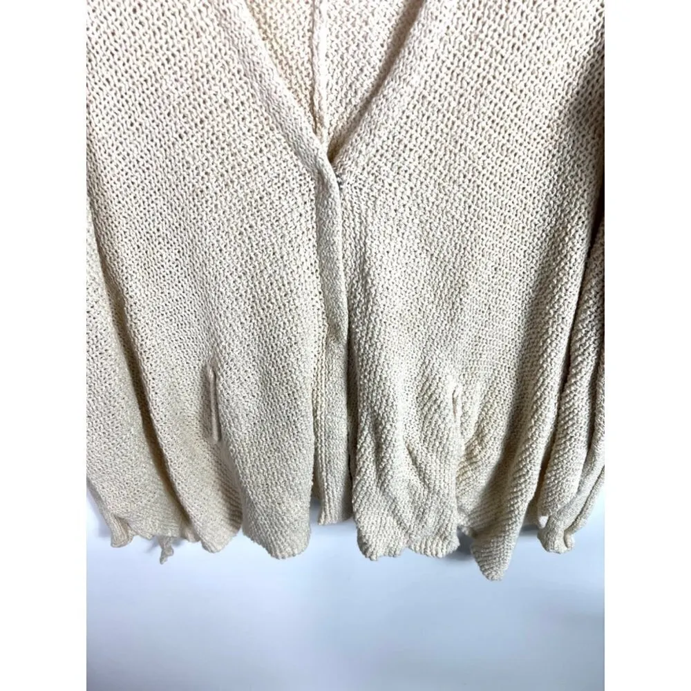 Free people tan button sweater women’s size small‎ boho - Image 3