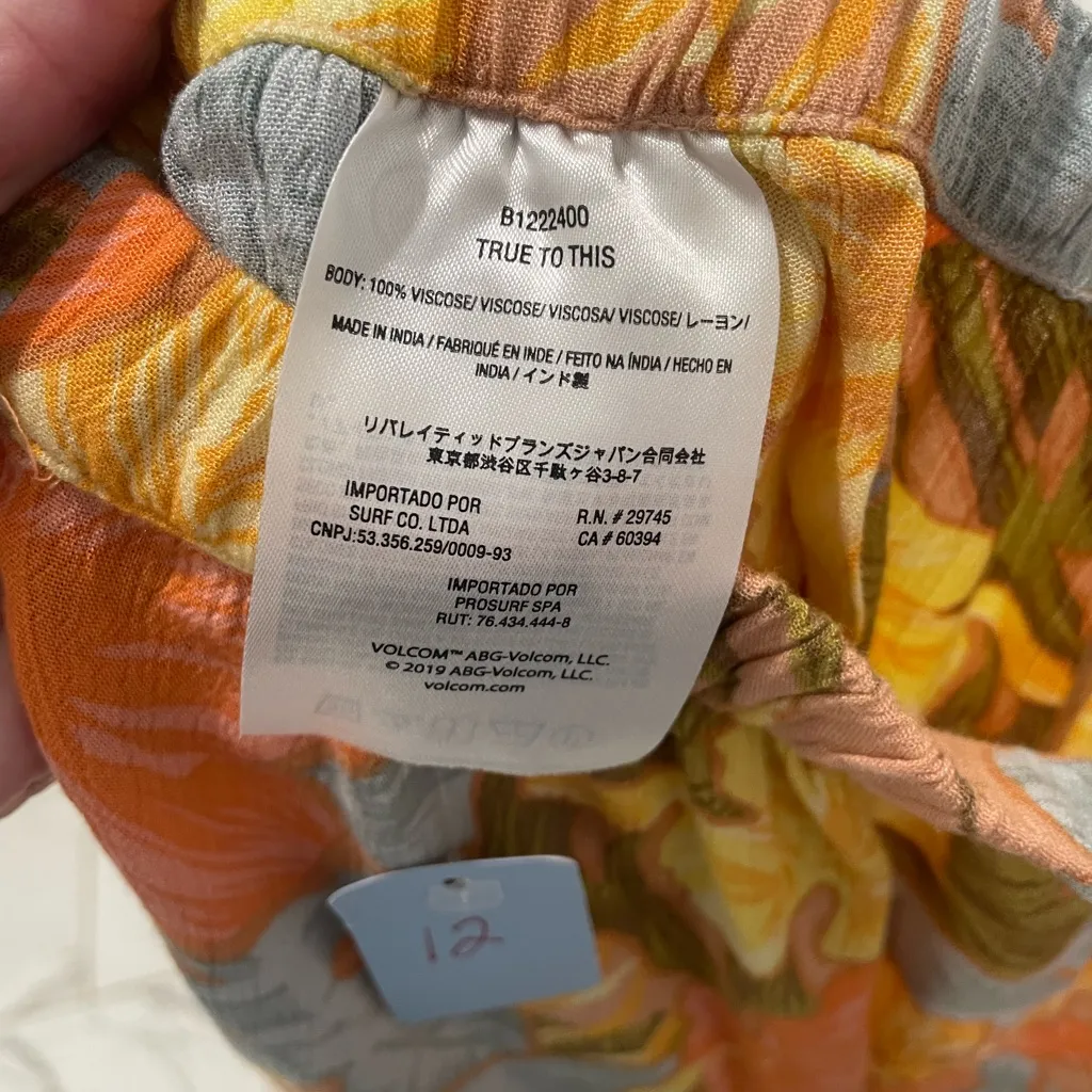 Volcom Let’s Luau Pants size medium Hawaiian Flowy - Image 9