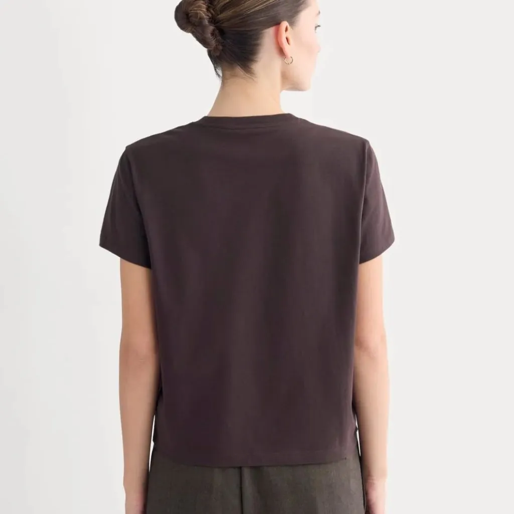 Everlane The Box Cut Tee in Essential Cotton in Dark Chocolate, Size X-Small - Image 3
