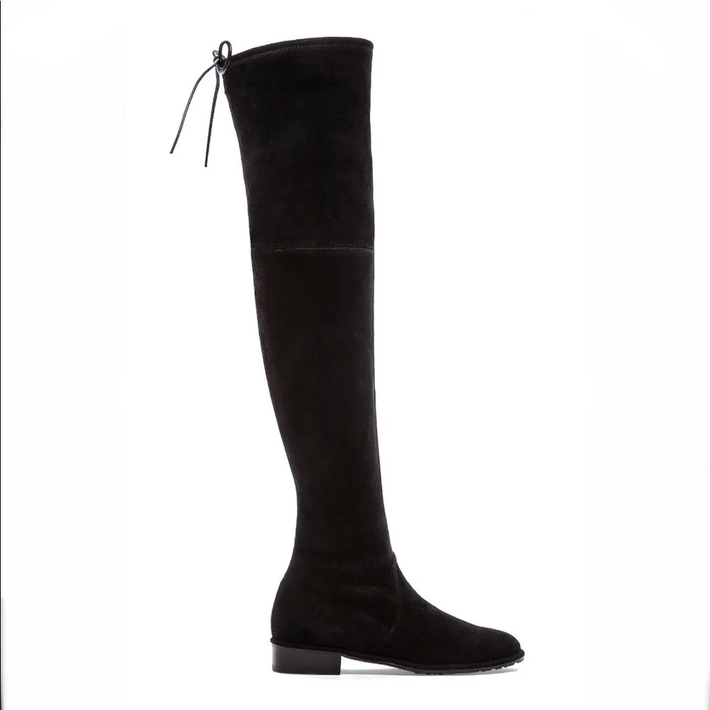Stuart Weitzman Lowland Suede Over-the-Knee‎ Boots in Black Size 7.5 - Image 2