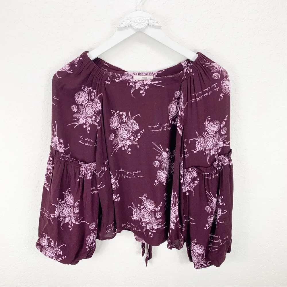Cinq a Sept Amelie Floral Burgundy Blouse Top - Image 2