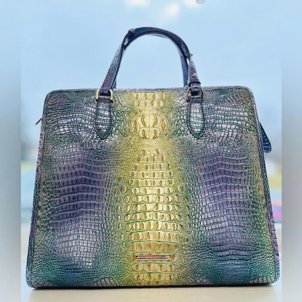 Brahmin Tia Viola Ombré Melbourne Tote Croc-Embossed Leather NWT - Image 5