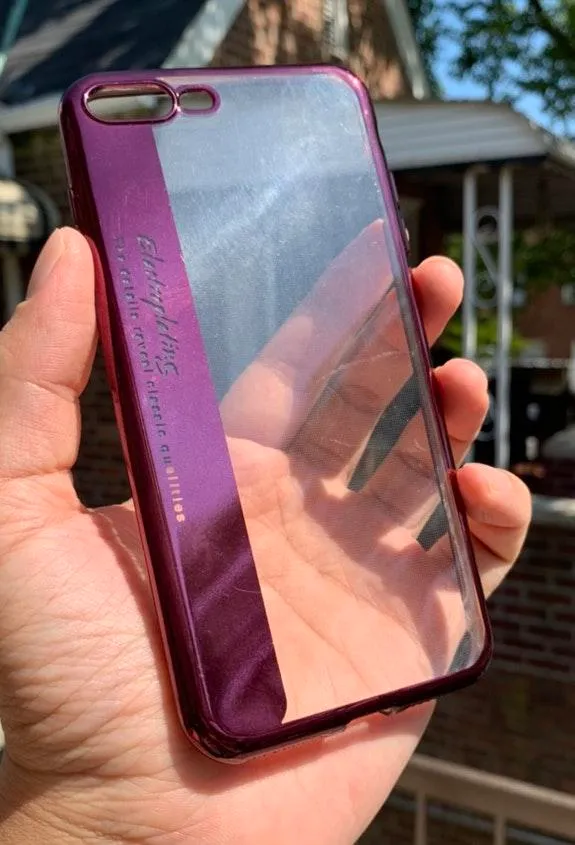 iPhone 8Plus 7Plus Fashion Plating Shockproof Case Black - Image 5