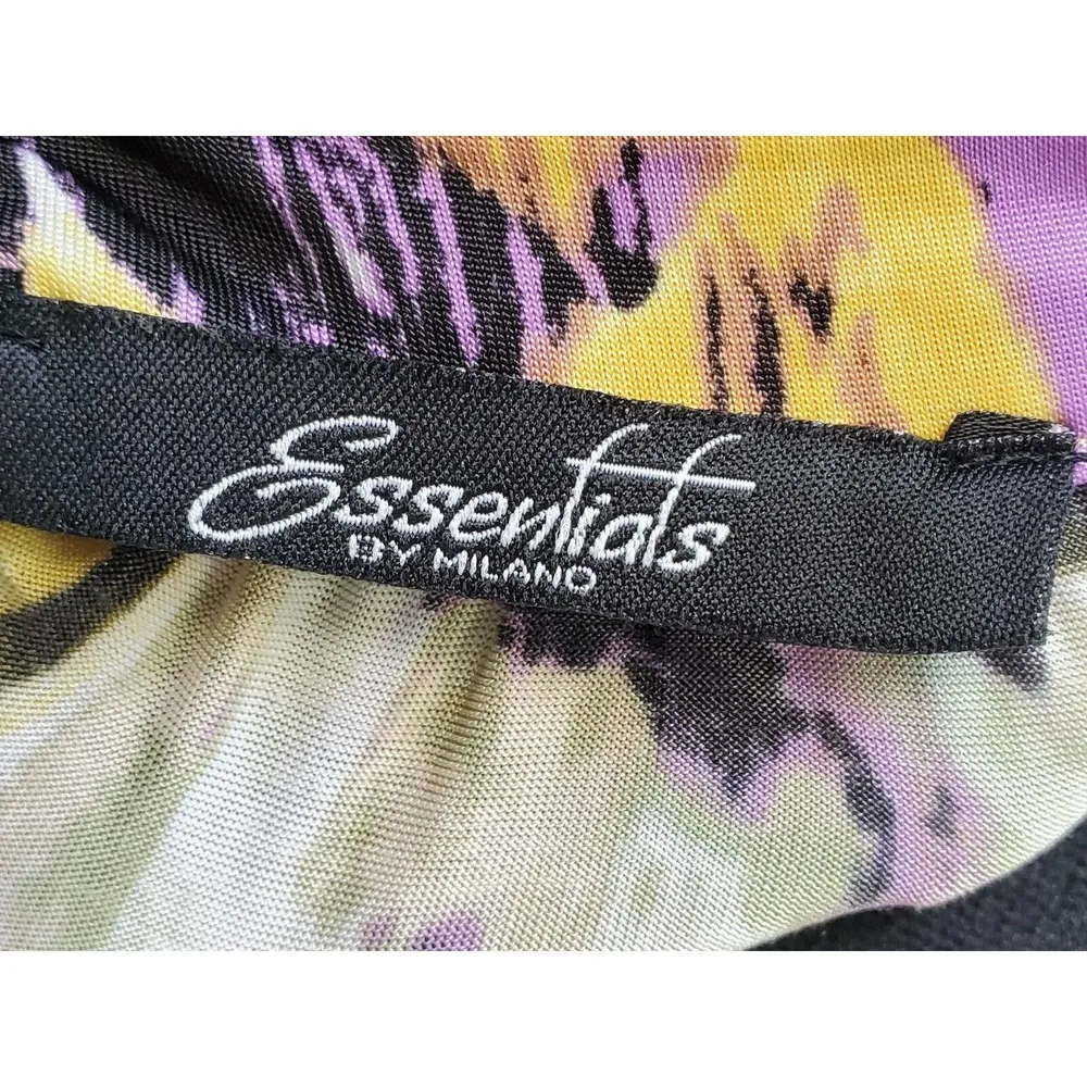 Essentials By Milano Womens Floral Round Neck Sleeveless Knee Length Dress Large - Image 9